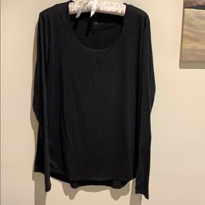 Lucy black long sleeve cotton shirt, L
